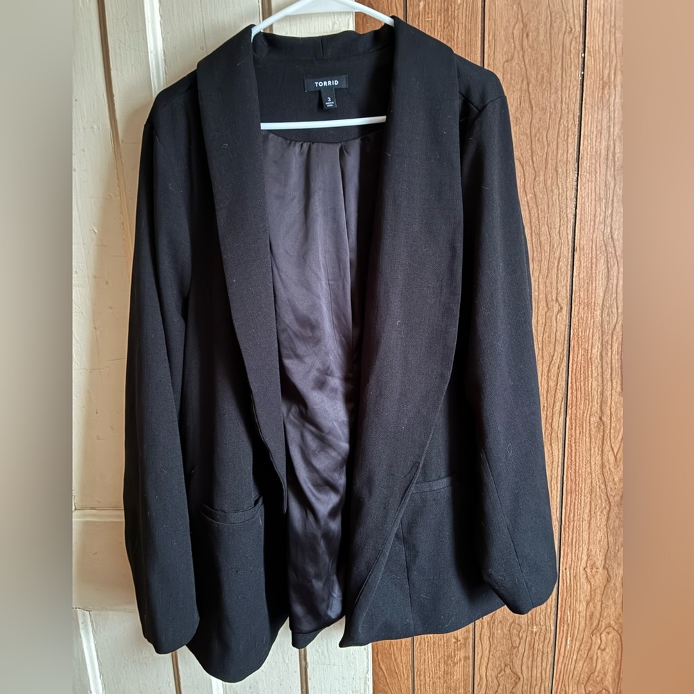 Torrid black blazer textured fabric